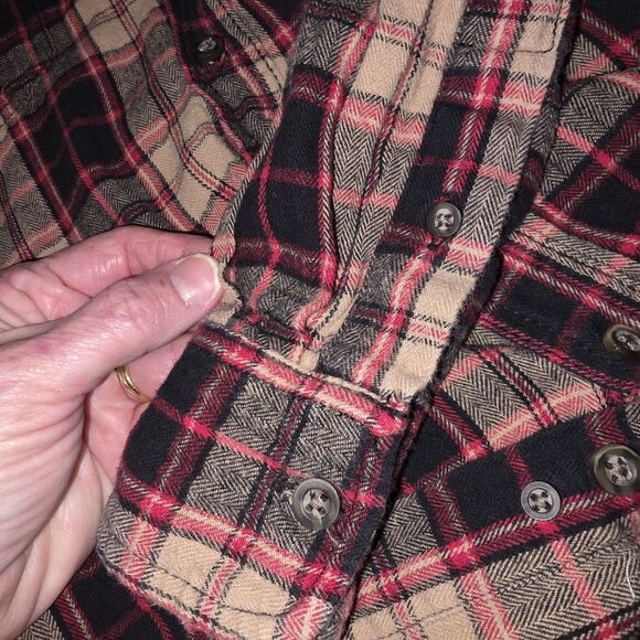 VTG Faded Glory Flannel Shirt Men's Lg 42/44 Plaid Button-Down L/S Unisex 90’s - Picture 6 of 11